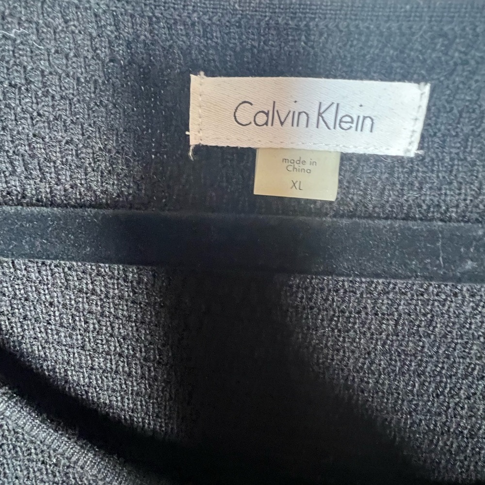 Calvin Klein Long Sleeve Dress with Blush Vertical Stripes - Picture 4 of 6